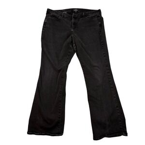 NYDJ for Chico's Black Bootcut Jeans Lift Tuck Technology Size 16 Faded Denim